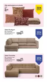 Leen Bakker folder Pagina 9: Zetel Charlotte €1.199,20, Alle sierkussens en plaids €6,99