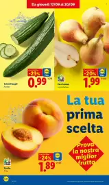 Volantino Lidl settimana 38 Pagina 2: PERE CARMEN €1,99, Cetrioli Lunghi €0,99