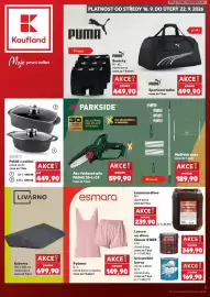 Kaufland leták týden 38 Strana 1: SPORTOVNÍ TAŠKA €499,90, PUMA Boxerky €449,90