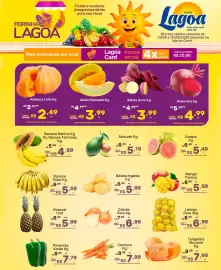 Encarte Super Lagoa Página 2: Melão Espanhol Kg €3,99, Banana nanica kg ou mamão formosa kg €4,99