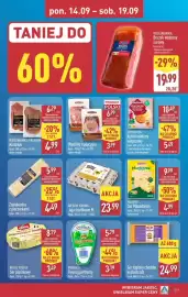 ALDI gazetka tydzień 38 Strona 11: Jaja ściółkowe M €23,99, Ser Maasdamers €4,99