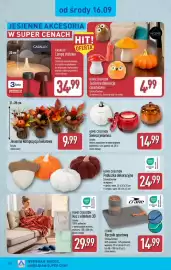 ALDI gazetka tydzień 38 Strona 28: HOME CREATION Świeca jesienna €14,99, Jesienna kompozycja kwiatowa €9,99