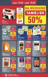 ALDI gazetka tydzień 38 Strona 34: Wędliniarnia Premium Kiełbasa śląska z szynki €10,99, MILSANI Rolada ustrzycka €2,59