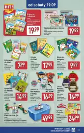 ALDI gazetka tydzień 38 Strona 45: Książka dla dzieci €17,99, SPIN MASTER Mini maskotka z licencją €16,99