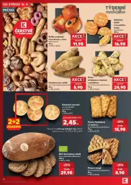 Kaufland leták týden 38 Strana 10: Pinsa smetana a slanina s pažitkou €24,90, Madeland snack se šunkou €15,90