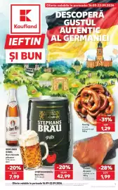 Catalog Kaufland săptămâna 38 Pagină 1: Ciolan de porc afumat, cu os €1,99, Stephansbräu Bere Pils €42,99