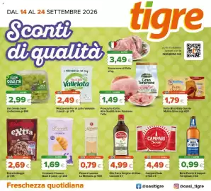 Volantino Tigre Pagina 1: Mozzarella Fior di Latte Vallelata €2,49, Extra Kellogg's €2,69
