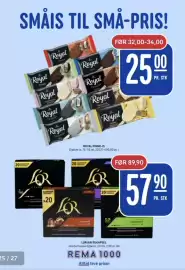 Rema 1000 kundeavis uke 38 Side 25: LOR KAFFEKAPSEL €57,90, ROYAL PINNE-IS €25,00