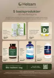 Helsam tilbudsavis Side 16: Omega-3 fiskeolie (citronsmag) €444,95, D3 vitamin 50 mcg vegan €159,95
