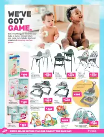 Game catalogue Page 2: Little One Fragranced Baby Wipes 3 x 80s Pack €169,00, Feeding Chair Fruity OR Grey €699,00