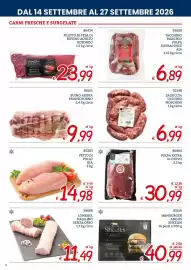 Volantino Zona Pagina 6: Petto di pollo €14,98, Lombata maialino senza osso €11,49