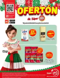 Folleto Super Aki Página 1: LALA media crema original €30,00, La Costeña frijoles €11,00