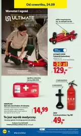 Lidl gazetka tydzień 39 Strona 42: Gaśnica proszkowa 1 kg Abc Anaf €49,00, Podnośnik hydrauliczny Ultimate Speed €129,00