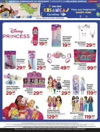 Folheto Carrefour Página 3: Boneca Princesas Disney €29,99, Giro encantado princesa €99,99