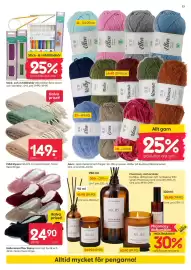 Rusta reklamblad vecka 38 Sida 13: Ballerinatofflor Daisy €24,90, Allt garn €14,90
