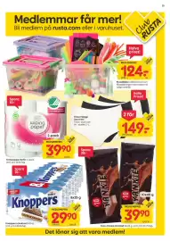 Rusta reklamblad vecka 38 Sida 15: Knoppers choklad €29,90, Refin wiping paper €39,90