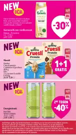 Delhaize folder week 38 Pagina 41: Karnemelk met vanillesmaak €2,79, Muesli Quaker Cruesli protein €5,19