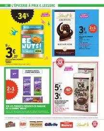 Catalogue E.Leclerc semaine 38 page 16: TABLETTE D'OR Dessert Noir €3,21, Lindt ROCHER NOIR €3,01