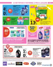 Catalogue E.Leclerc semaine 38 page 33: ARIEL Lessive capsules €13,74, Soupline Adoucissant €7,19