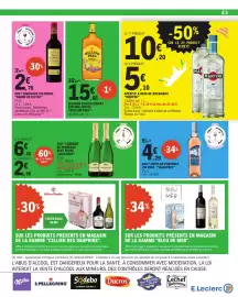 Catalogue E.Leclerc semaine 38 page 43: VALESTREL VIN ROSÉ €4,29, WILLIAM PEEL Blended Scotch Whisky €15,66