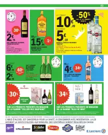 Catalogue E.Leclerc semaine 38 page 43: VALESTREL VIN ROSÉ €4,29, WILLIAM PEEL Blended Scotch Whisky €15,66