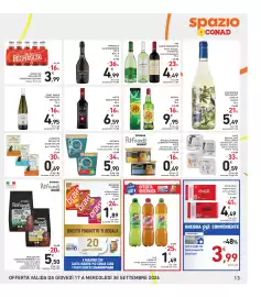 Volantino Spazio Conad Pagina 13: PINOT GRIGIO TRENTINO DOC COSTALTA €4,95, ALIMENTO PER GATTO ALMO NATURE €0,69