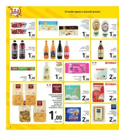 Volantino Spazio Conad Pagina 2: Grana Padano DOP 5 snacks €2,00, Birra Menabrea original €1,00