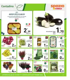 Volantino Spazio Conad Pagina 21: Lattughino Conad Percorso Qualità €0,99, Fagiolini Conad Percorso Qualità €1,49