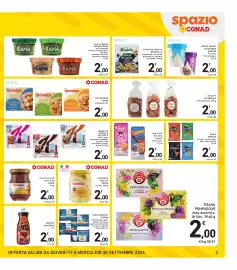 Volantino Spazio Conad Pagina 3: Filetti di alici sott'olio Conad €2,00, Natura in Padella Bonduelle €2,00