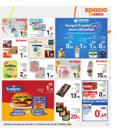 Volantino Spazio Conad Pagina 9: FORMAGGIO LEERDAMMER ORIGINAL €2,49, ALL-NATURAL FRUTTOLO €1,29