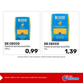 Volantino Iper Tosano settimana 38 Pagina 12: De Cecco Pasta di semola assortita €1,39