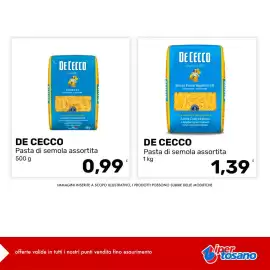 Volantino Iper Tosano settimana 38 Pagina 12: De Cecco Pasta di semola assortita €1,39