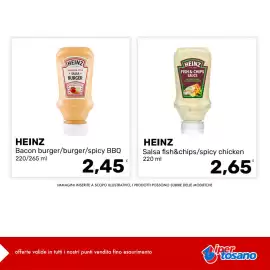 Volantino Iper Tosano settimana 38 Pagina 9: Heinz Salsa Burger €2,45, Heinz salsa fish&chips/spicy chicken €2,65
