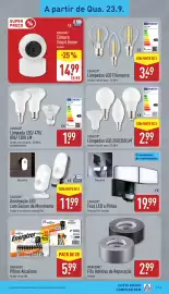 Folheto ALDI semana 39 Página 13: Foco led a pilhas casalux €19,99, Lâmpadas led filamento casalux €3,49