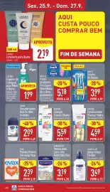 Folheto ALDI semana 39 Página 20: Sanex desodorante roll on men invisible €2,09, Hansaplast spray limpa feridas €3,49
