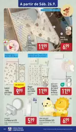 Folheto ALDI semana 39 Página 22: Casalux luz noturna led €5,99, Roupa de cama para bebé €11,99