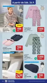 Folheto ALDI semana 39 Página 24: Pijama para Senhora €11,99, Emma almofadas €24,99