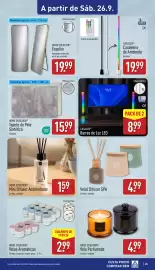 Folheto ALDI semana 39 Página 25: Home creation tapete de pele sintética €15,99, Vela/ Difusor SPA €4,99