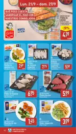 Folleto ALDI semana 39 Página 12: Golden Seafood filetes de merluza argentina €7,75, Golden Seafood muslitos de mar €1,45