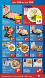 Folleto ALDI semana 39 Página 13: Golden Seafood almejas del pacifico €1,99, Flete sephia troceada €4,39