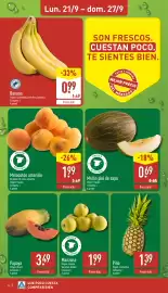 Folleto ALDI semana 39 Página 4: Melón piel de sapo €0,69, Banana €0,99