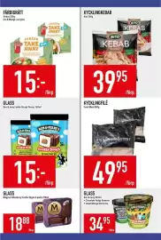 Matdax reklamblad vecka 38 Sida 13: Findus Ost & Mango i currysås €15,00, Ben & Jerry Cookie Dough Peaces €15,00