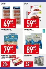 Matdax reklamblad vecka 38 Sida 14: Laxbitar €49,95, Garden Food vannameiräkor €89,95