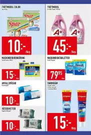 Matdax reklamblad vecka 38 Sida 20: Spar tvättmedel color €10,00, A+ tvättmedel wild flower €45,00