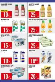Matdax reklamblad vecka 38 Sida 7: Brämhults energi smoothie €10,00, Tropicana apelsinjuice med fruktkött €25,00