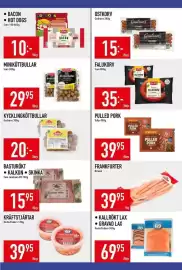 Matdax reklamblad vecka 38 Sida 9: Nowak frankfurter €39,95, Fam Jacobsen basturökt kalkon skinka €15,95