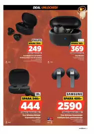 Power reklamblad vecka 38 Sida 23: Jbl true wireless hörlurar €444,00, Philips true wireless in-ear-hörlurar €249,00