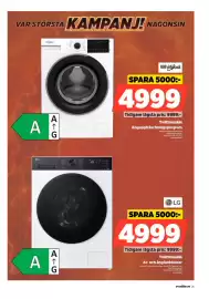 Power reklamblad vecka 38 Sida 25: LG Tvättmaskin €4.999,00, Whirlpool tvättmaskin €4.999,00