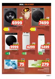 Power reklamblad vecka 38 Sida 27: Whirlpool toppmatad tvättmaskin €4.299,00, LG Tvätt/tork €7.499,00
