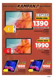 Power reklamblad vecka 38 Sida 7: Cepter surfplatta €1.390,00, Cepier Tab Nexus €1.990,00